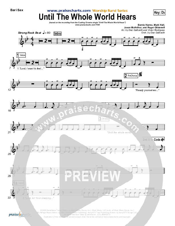 Until The Whole World Hears Bari Sax (Casting Crowns)