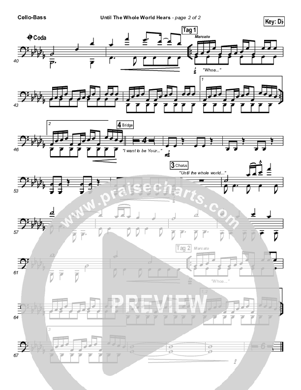 Until The Whole World Hears Cello/Bass (Casting Crowns)