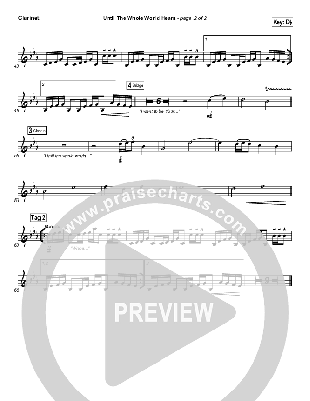 Until The Whole World Hears Clarinet (Casting Crowns)