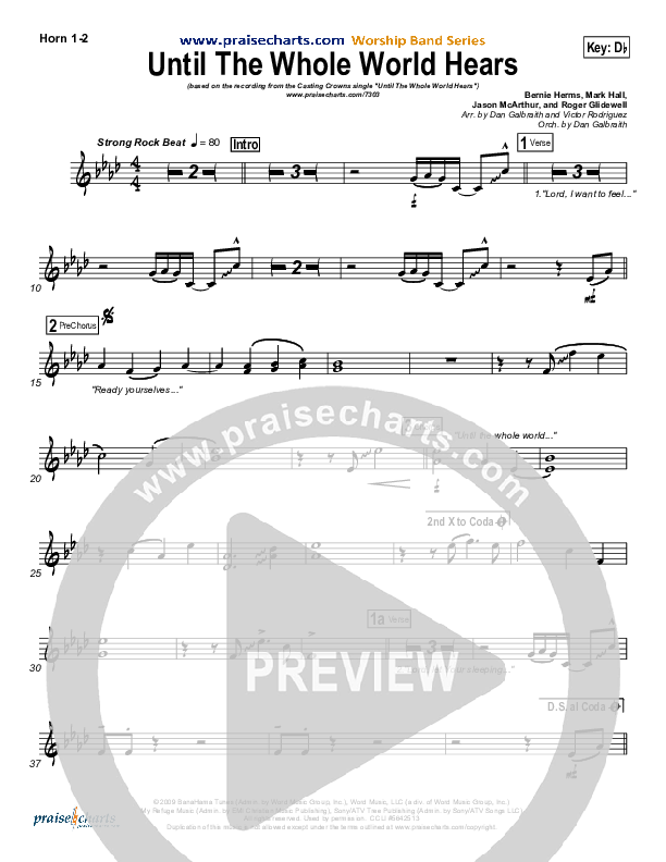 Until The Whole World Hears Brass Pack (Casting Crowns)