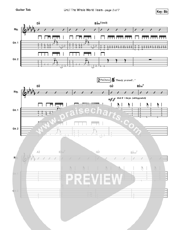 Until The Whole World Hears Guitar Tab (Casting Crowns)