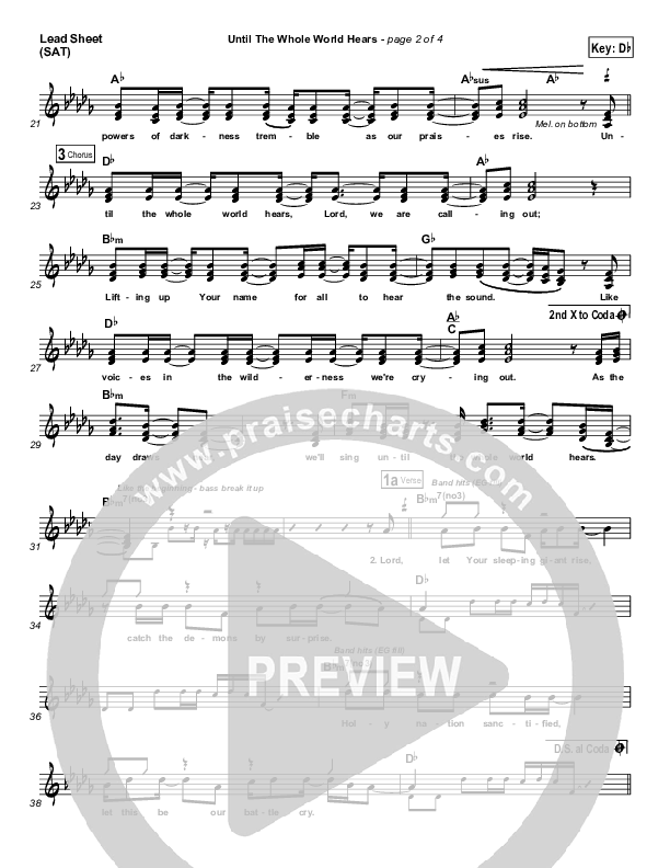 Until The Whole World Hears Lead Sheet (SAT) (Casting Crowns)