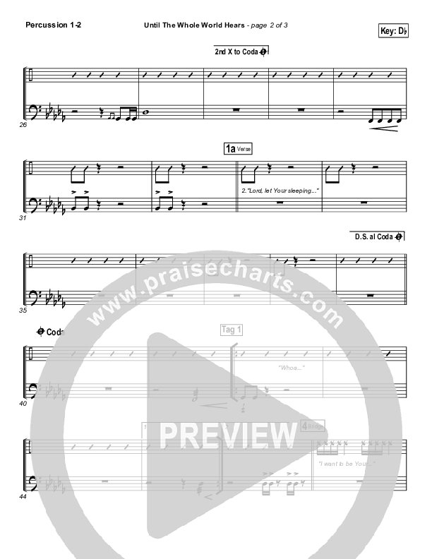 Until The Whole World Hears Percussion 1/2 (Casting Crowns)