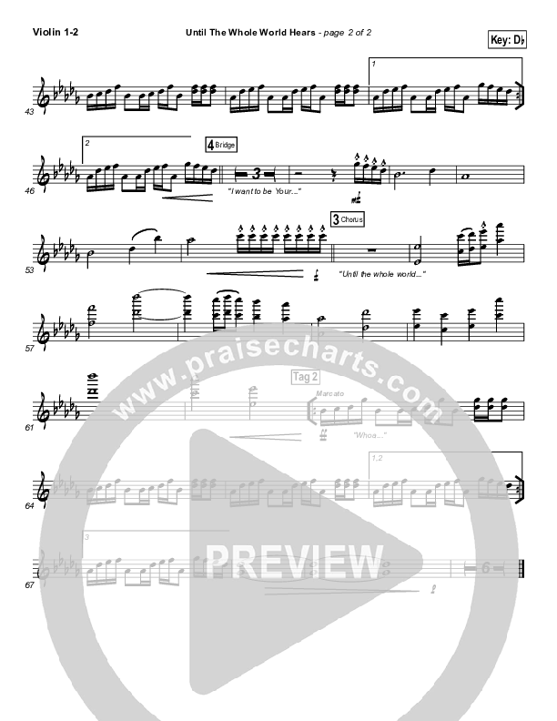 Until The Whole World Hears Violin 1/2 (Casting Crowns)