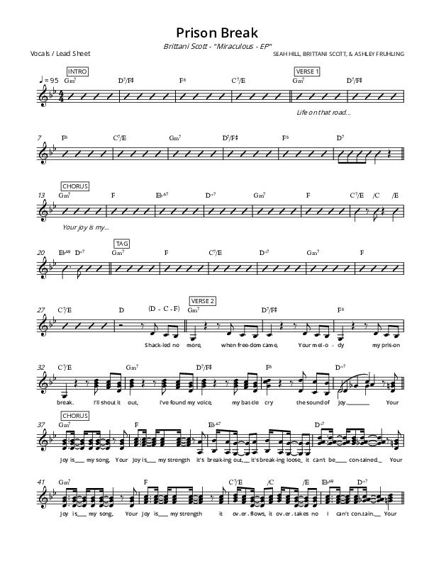 Prison Break Sheet Music PDF (Brittani Scott) PraiseCharts