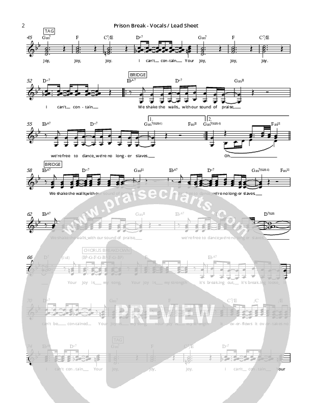 Prison Break Sheet Music PDF (Brittani Scott) PraiseCharts