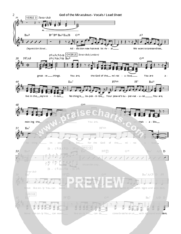 Miraculous Chords & Lyrics (Brittani Scott)