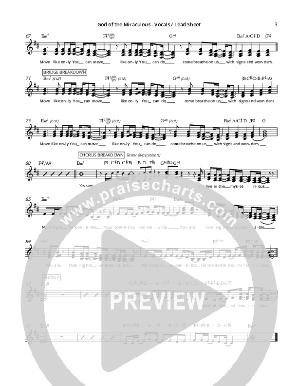 Miraculous Chords & Lyrics (Brittani Scott)