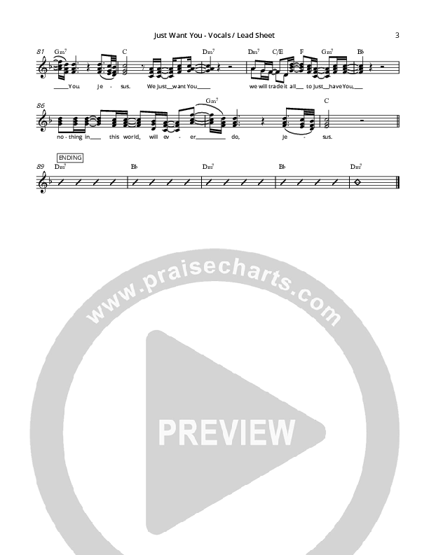 Just Want You Lead Sheet (Brittani Scott)