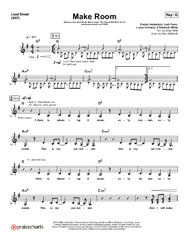 Make Room (Live) Lead Sheet (SAT) (Community Music)