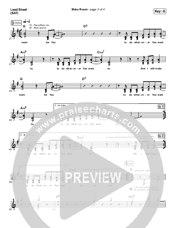 Make Room (Live) Lead Sheet (SAT) (Community Music)