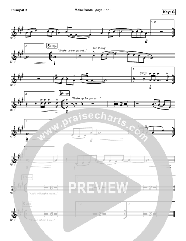 Make Room (Live) Trumpet 3 (Community Music)