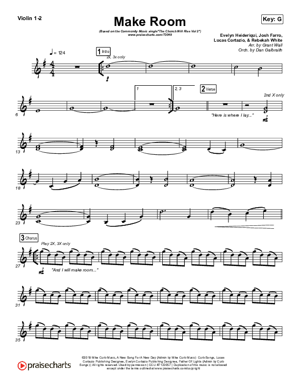 Make Room (Live) Violin 1/2 (Community Music)