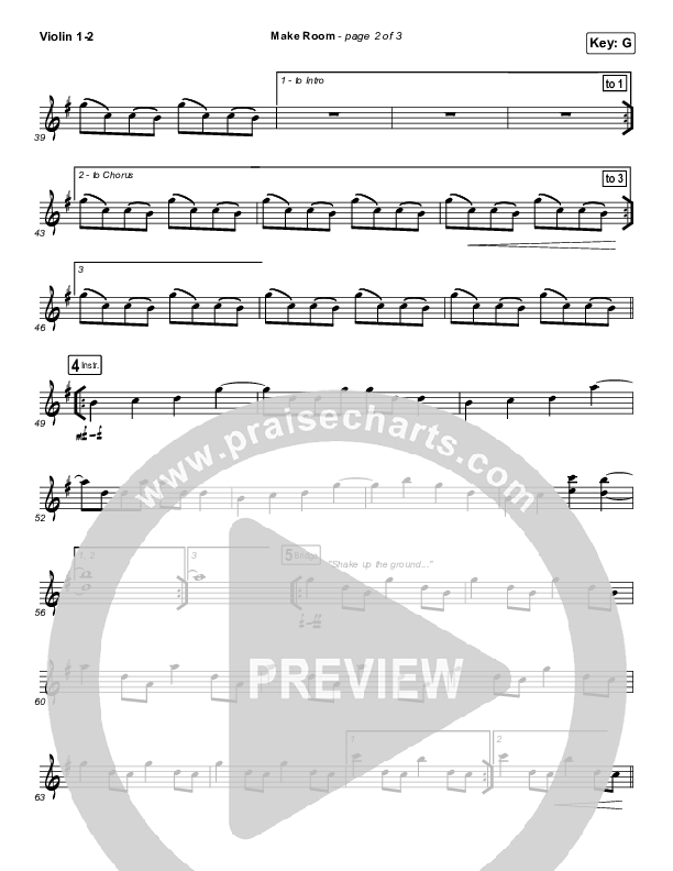 Make Room (Live) Violin 1/2 (Community Music)