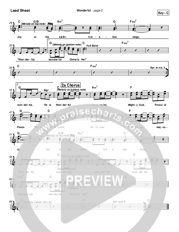 Wonderful Lead Sheet (Toby Baxley / Branon Dempsey)