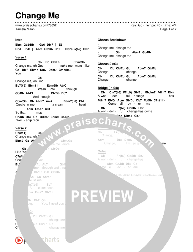 Gospel Piano Chord Progression Chart