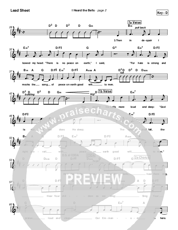 I Heard the Bells (Emmanuel Is Here) Lead Sheet (Toby Baxley)