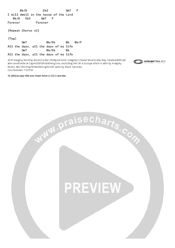 All The Days Chords & Lyrics (Thrive Worship)