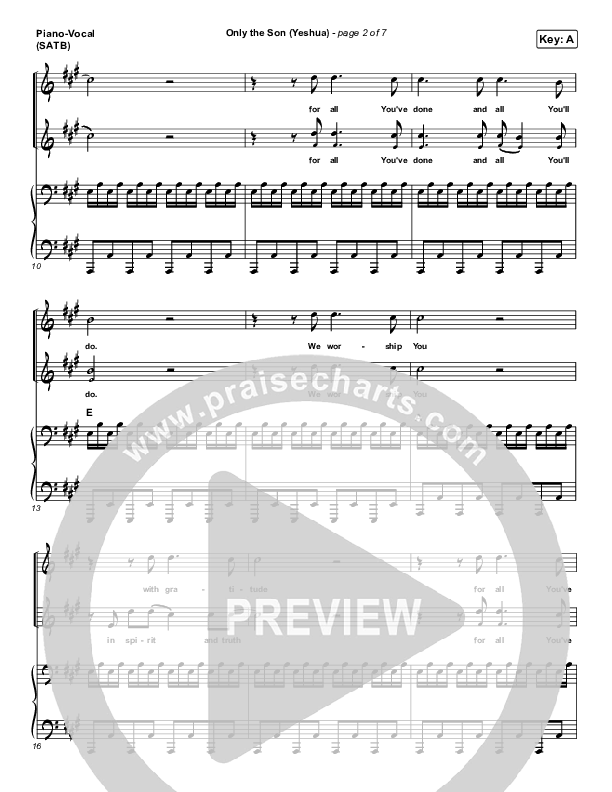 Only The Son (Yeshua) Piano/Vocal Pack (Newsboys)