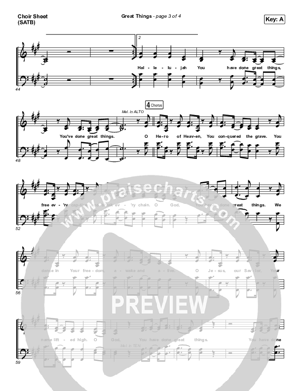 Great Things (Live) Choir Sheet (SATB) (Phil Wickham)