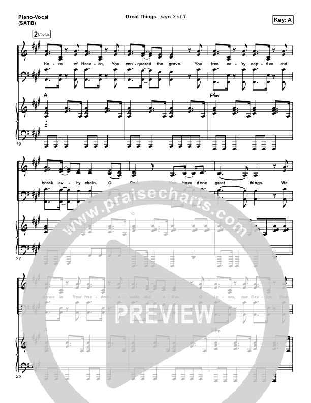 Great Things (Live) Piano/Vocal Pack (Phil Wickham)