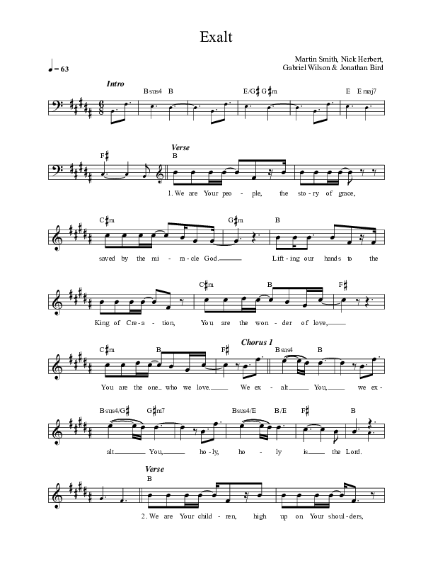 Exalt Lead Sheet (Martin Smith)