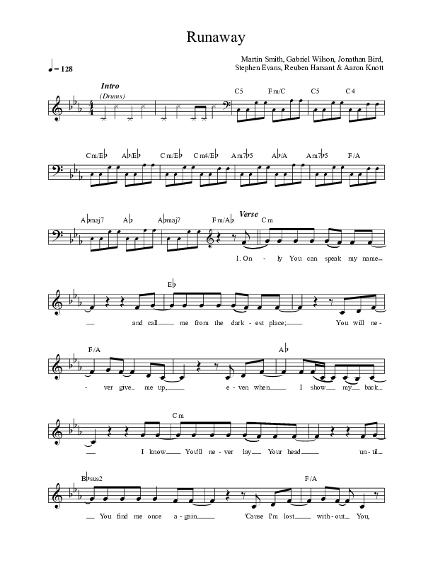 Runaway Lead Sheet (Martin Smith)