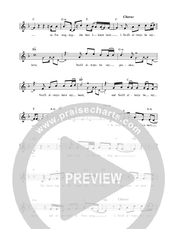 Always Be My Love Lead Sheet (Martin Smith)