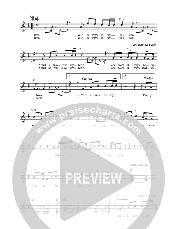 Always Be My Love Lead Sheet (Martin Smith)