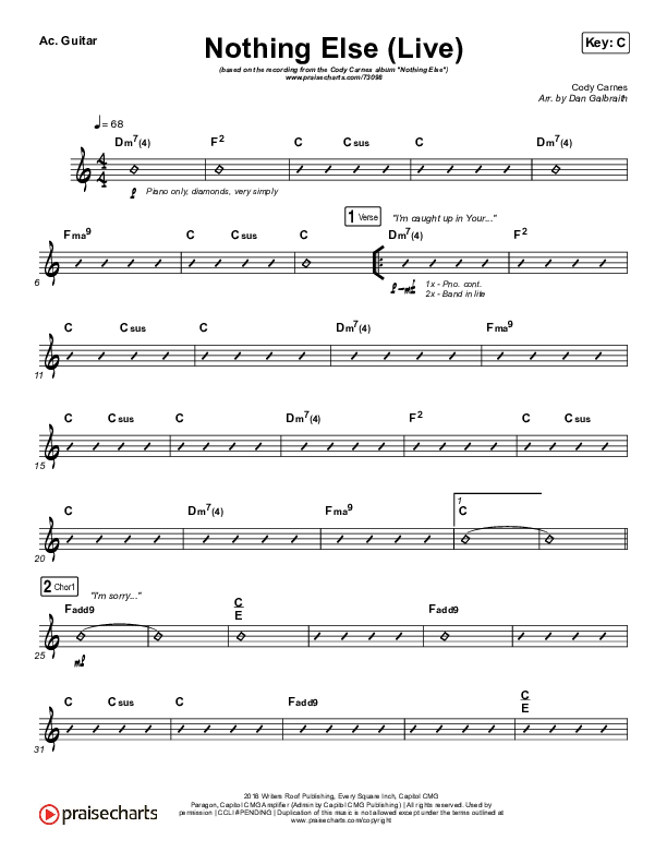 Nothing Else (Live) Acoustic Guitar (Cody Carnes)