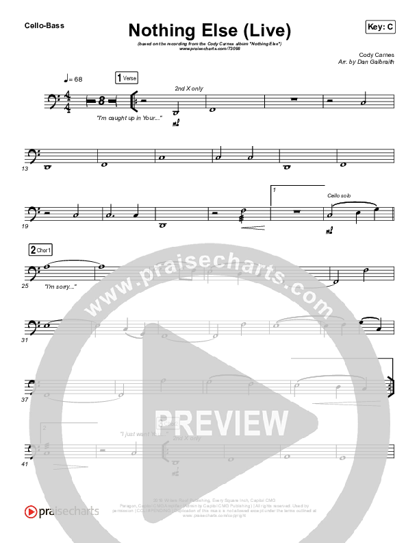 Nothing Else (Live) Cello/Bass (Cody Carnes)