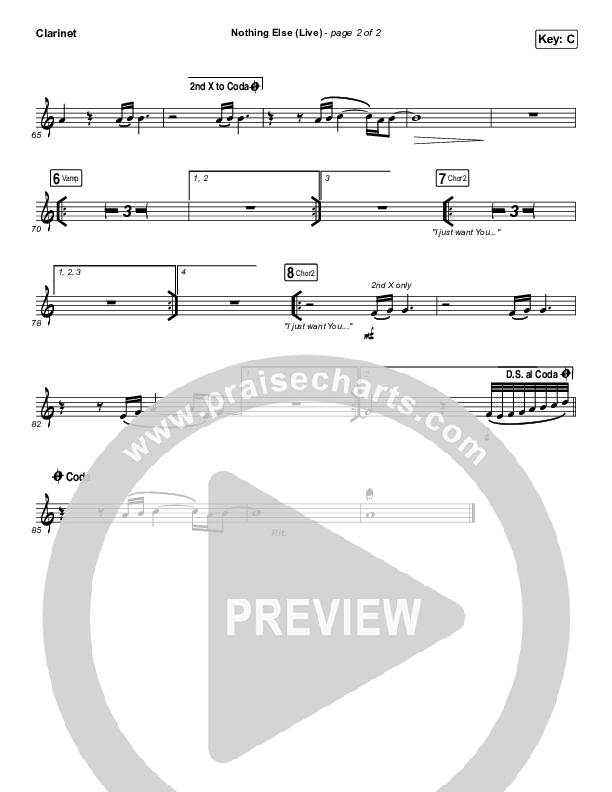 Nothing Else (Live) Clarinet (Cody Carnes)