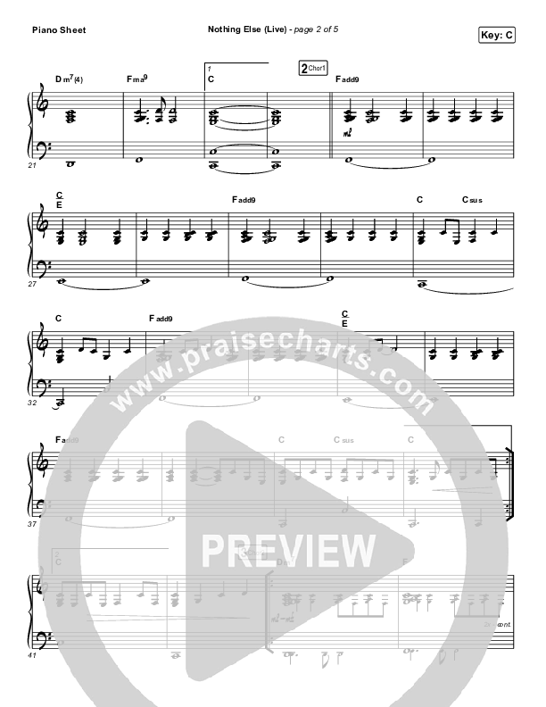 Nothing Else (Live) Piano Sheet (Cody Carnes)