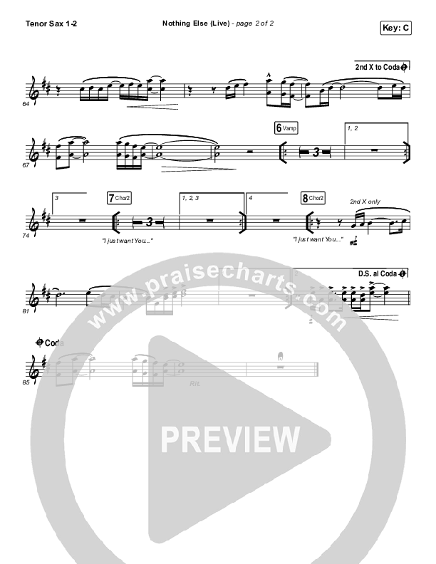 Nothing Else (Live) Tenor Sax 1/2 (Cody Carnes)