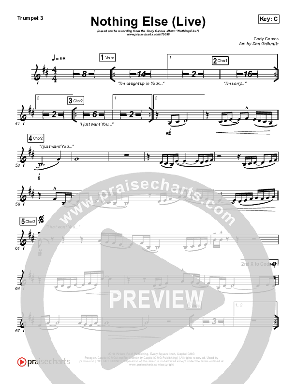 Nothing Else (Live) Trumpet 3 (Cody Carnes)