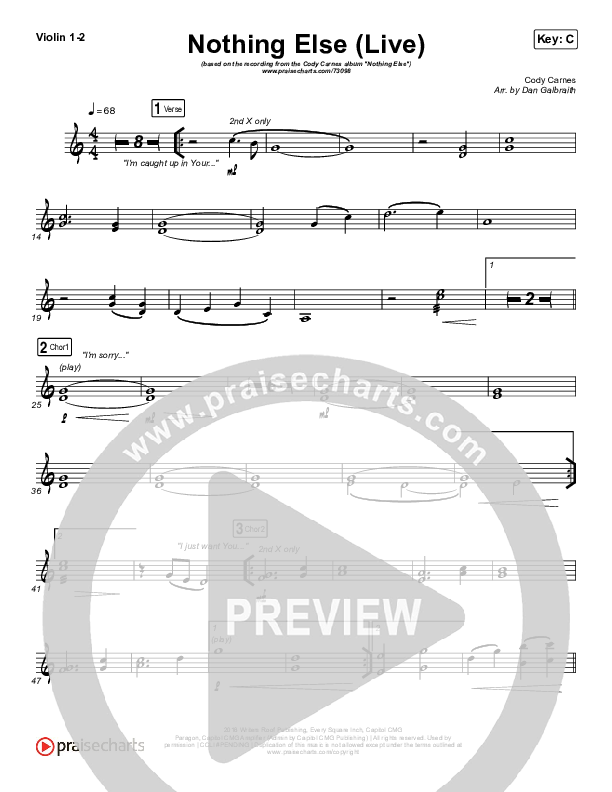 Nothing Else (Live) Violin 1/2 (Cody Carnes)