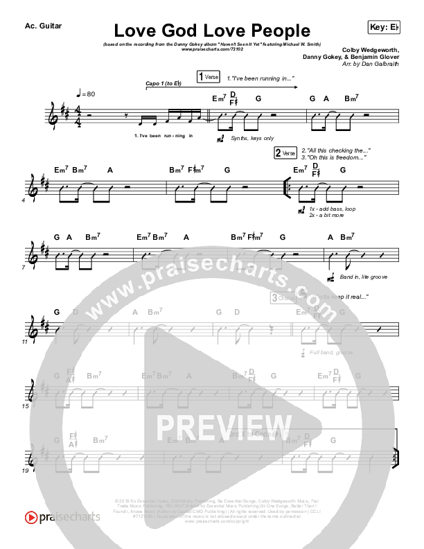 Love God Love People Acoustic Guitar (Danny Gokey / Michael W. Smith)