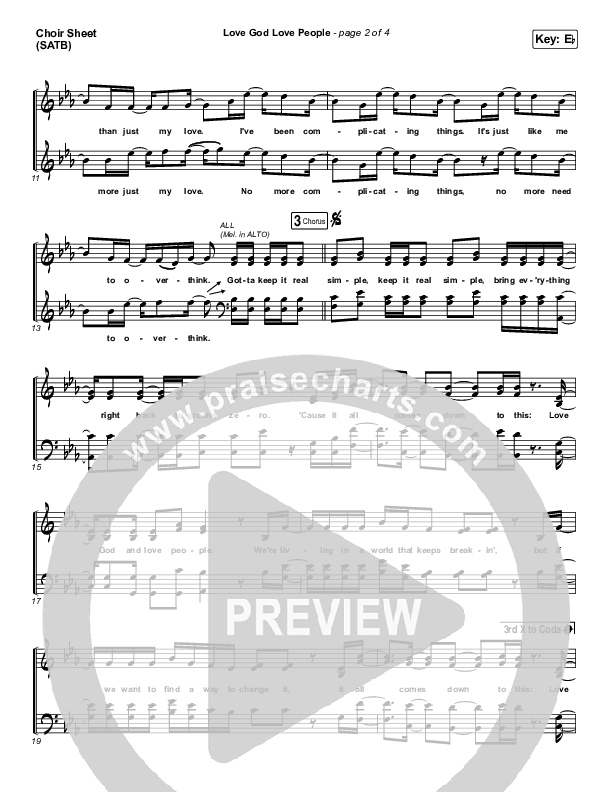 Love God Love People Choir Sheet (SATB) (Danny Gokey / Michael W. Smith)