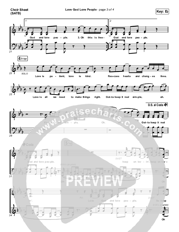 Love God Love People Choir Sheet (SATB) (Danny Gokey / Michael W. Smith)