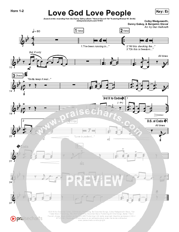 Love God Love People Brass Pack (Danny Gokey / Michael W. Smith)