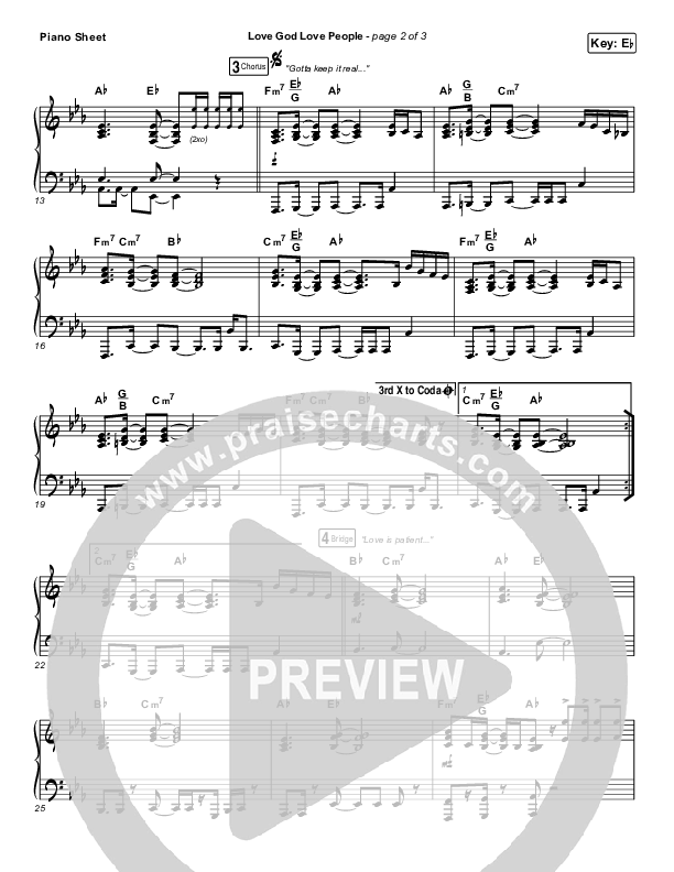 Love God Love People Piano Sheet (Danny Gokey / Michael W. Smith)