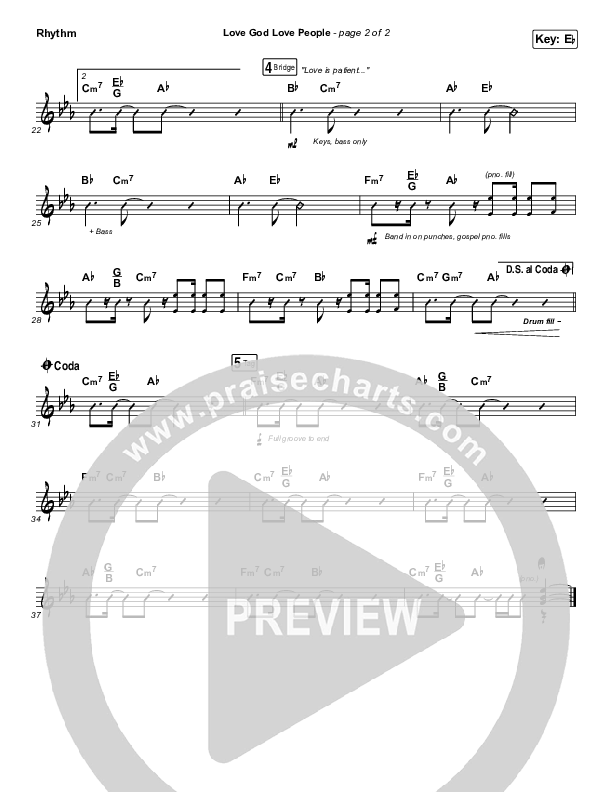 Love God Love People Rhythm Chart (Danny Gokey / Michael W. Smith)