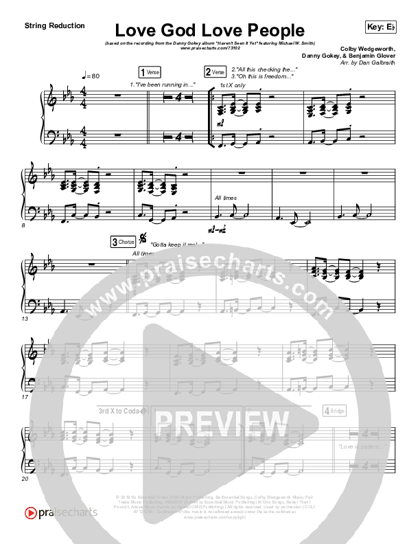 Love God Love People Synth Strings (Danny Gokey / Michael W. Smith)