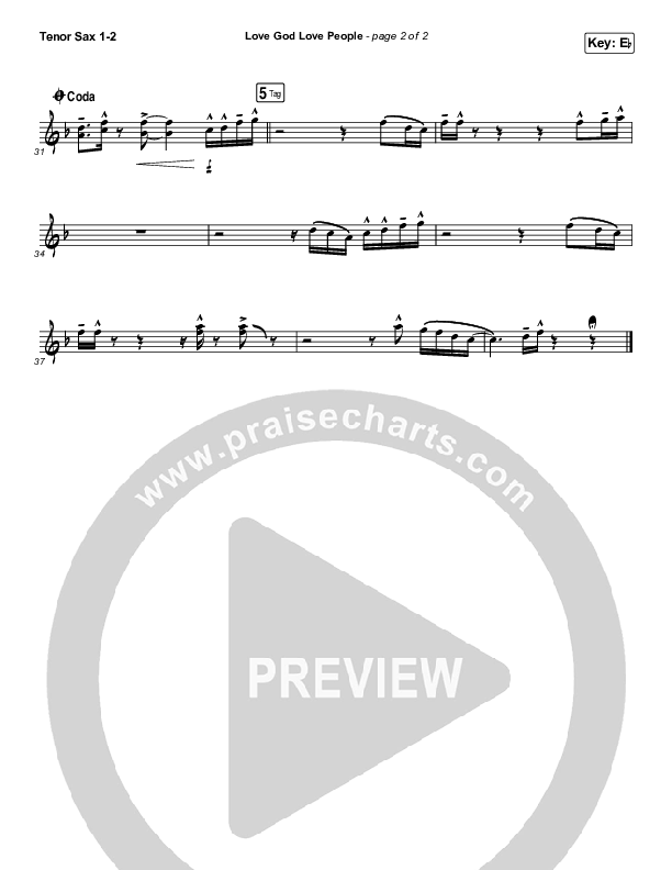 Love God Love People Tenor Sax 1/2 (Danny Gokey / Michael W. Smith)