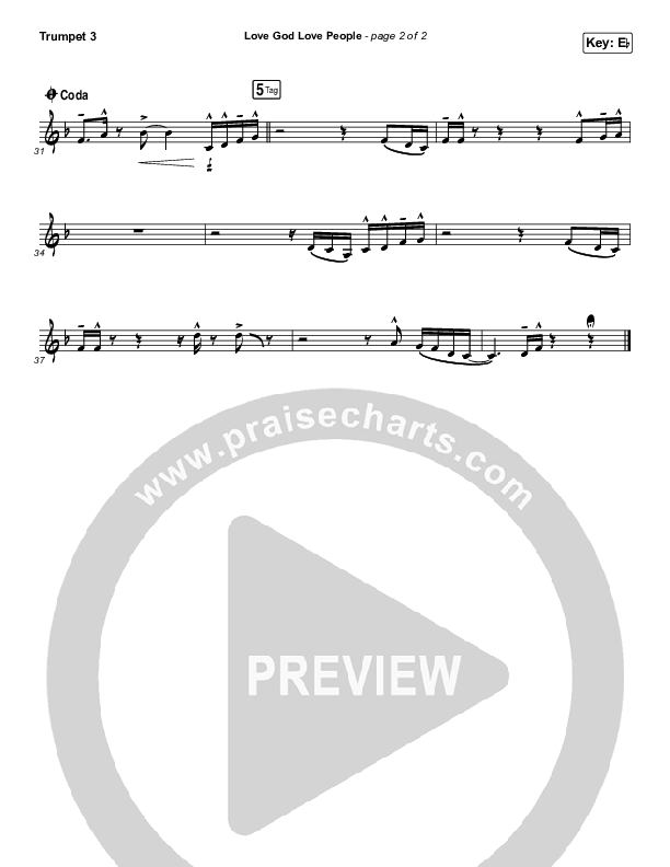 Love God Love People Trumpet 3 (Danny Gokey / Michael W. Smith)