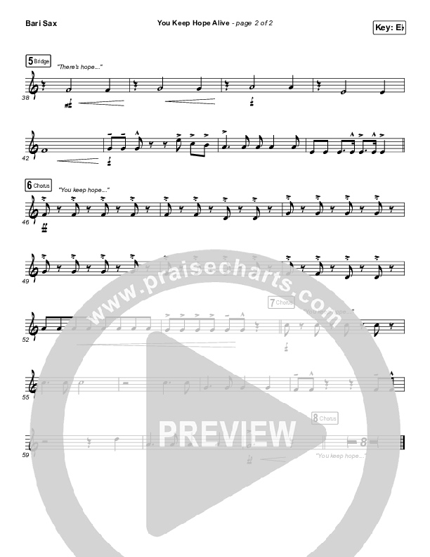 You Keep Hope Alive Bari Sax (Jon Reddick)