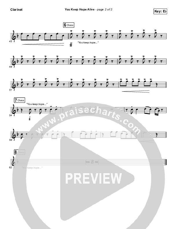 You Keep Hope Alive Clarinet (Jon Reddick)