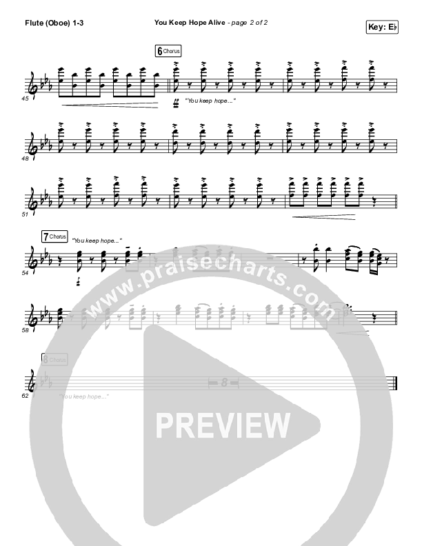 You Keep Hope Alive Flute/Oboe 1/2/3 (Jon Reddick)