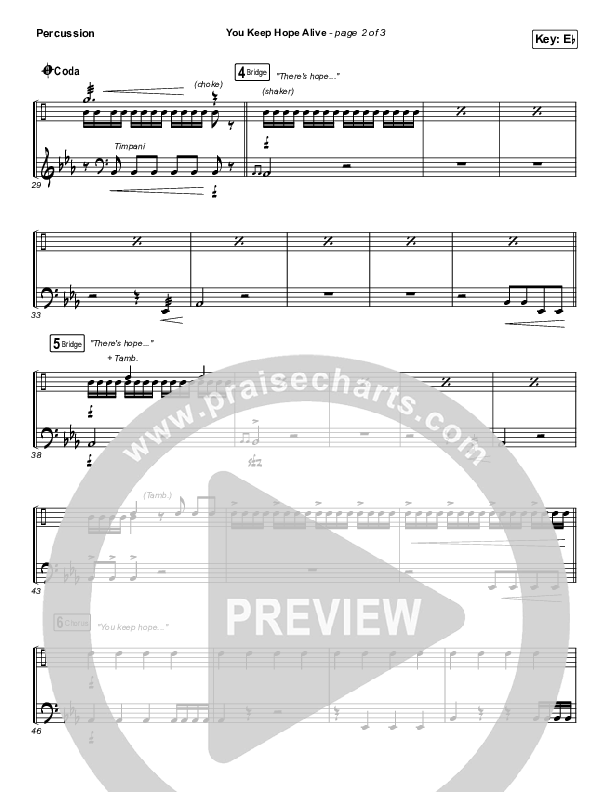 You Keep Hope Alive Percussion (Jon Reddick)