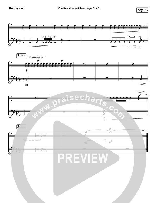 You Keep Hope Alive Percussion (Jon Reddick)